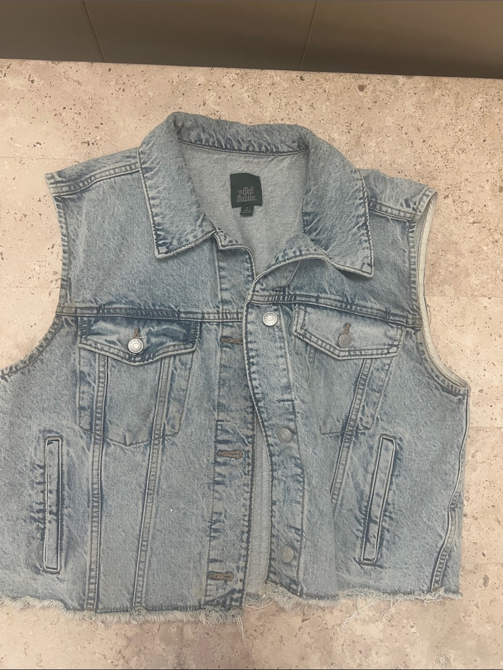 wild fable Light Blue Washed Denim Vest